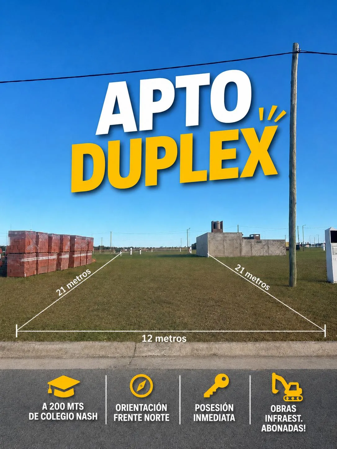 DOCTA CENTRAL LOTE VENTA APTO DUPLEX 200MTRS COLEGIO NASH POSESION HOY