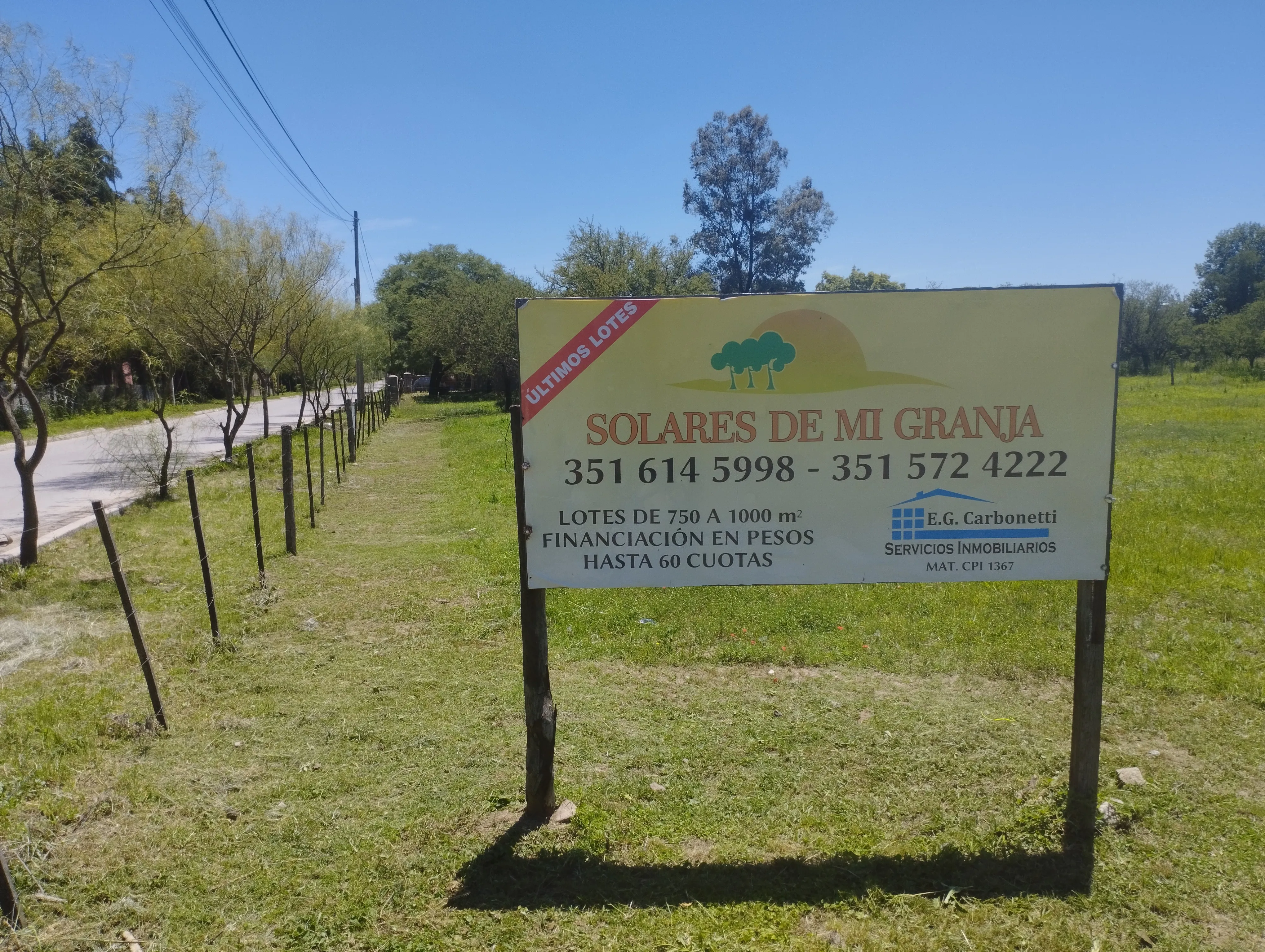 Solares de Mi Granja, 750 a 800m2 Apto duplex, 12 km de Cba x autop. sin peaje