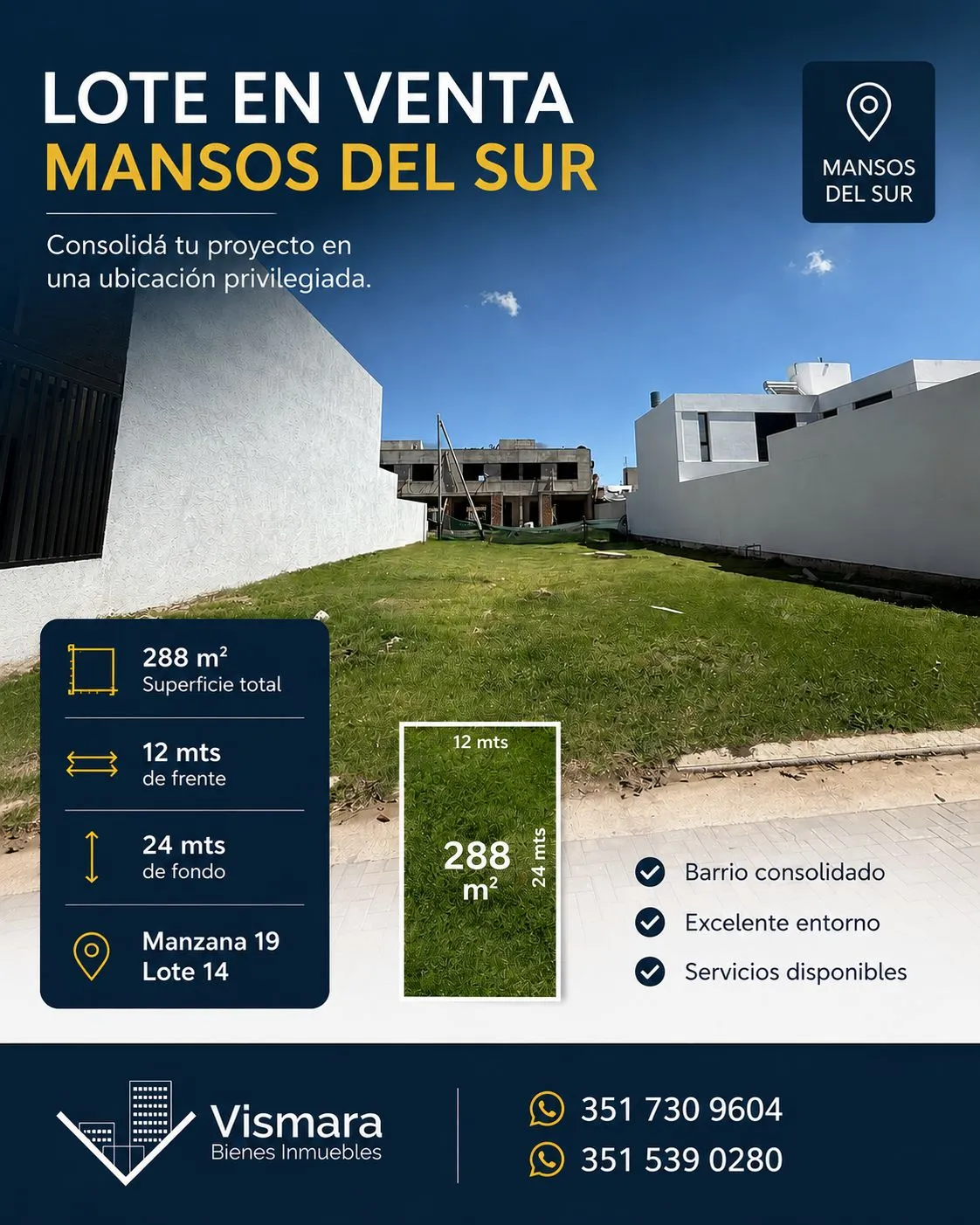 SE VENDE LOTE EN MANSOS DEL SUR