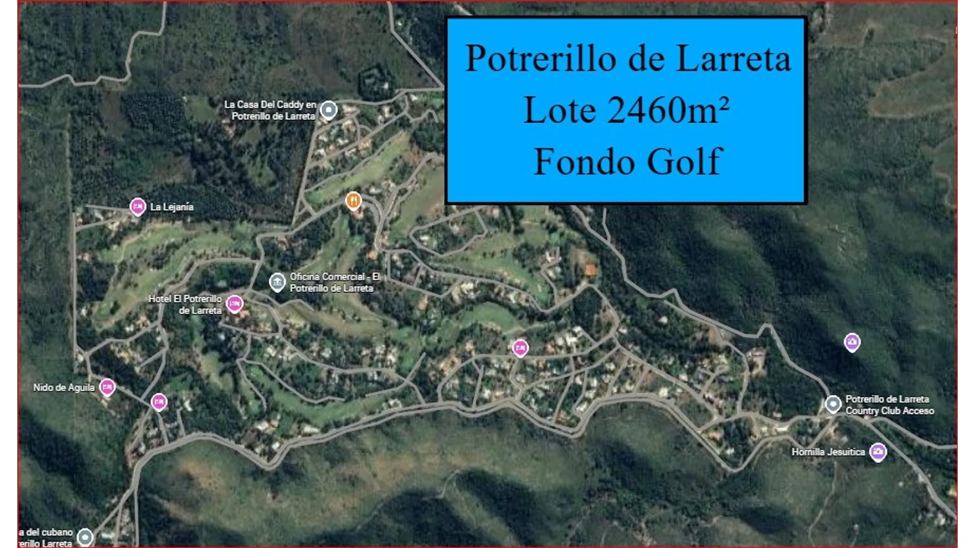 POTRERILLO DE LARRETA - Fondo Golf - Lote 2460m²