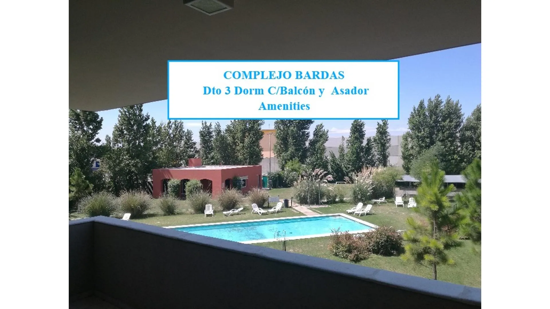 HOUSING BARDAS  - DPTO de 3 DORM y balcón con asador!!!
