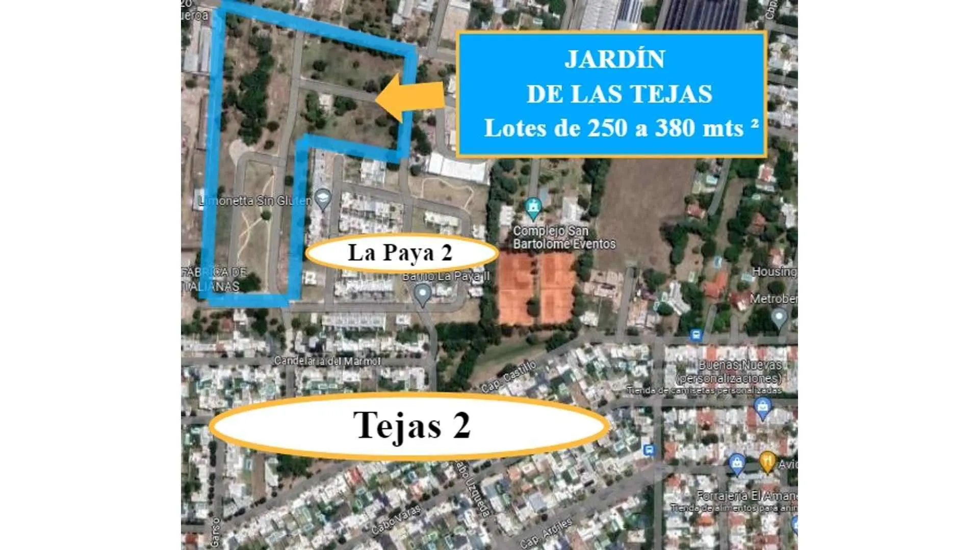JARDÍN DE LAS TEJAS - Lotes desde 250 a 380mts²
