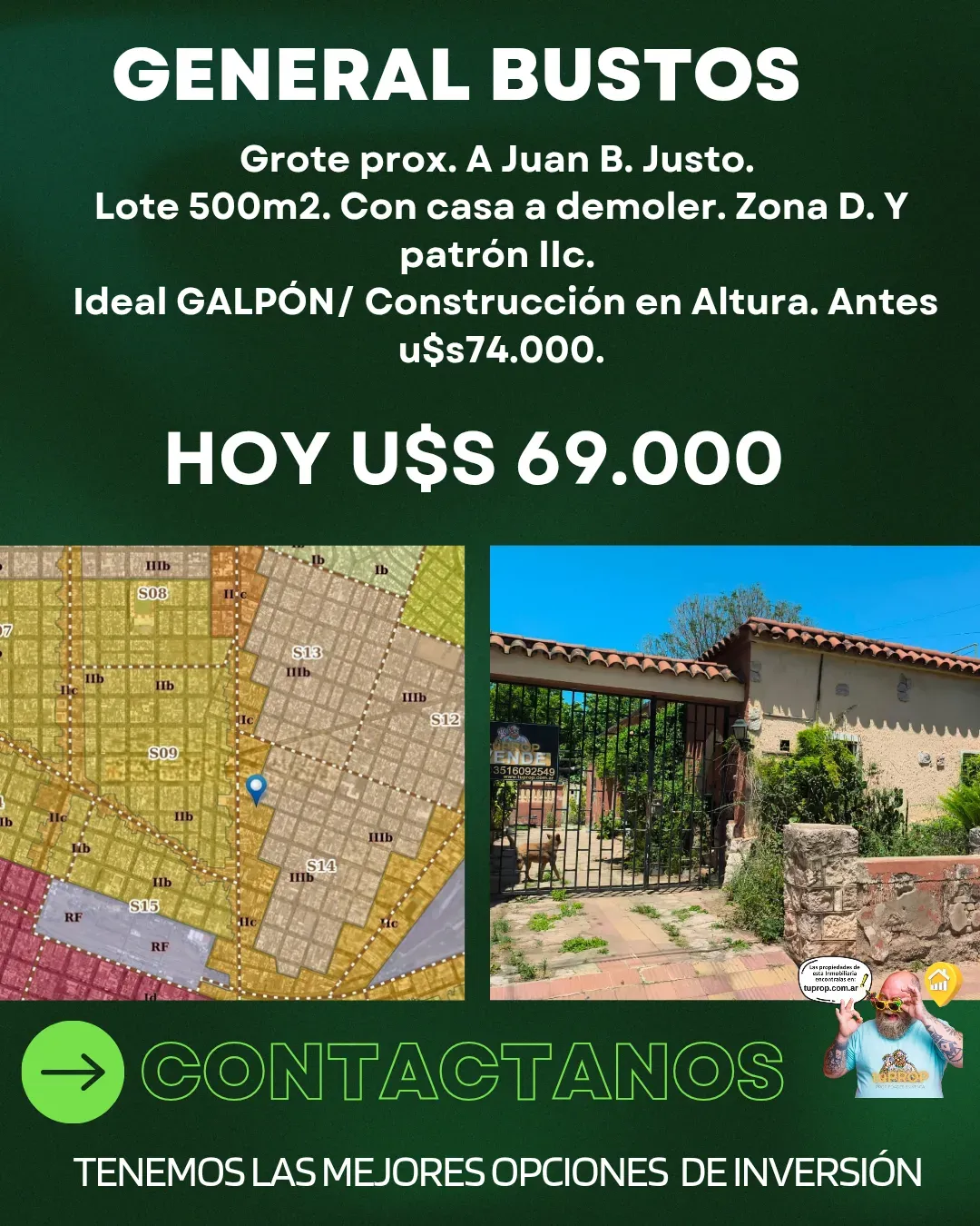 General Bustos IDEAL GALPÓN Escucha ofertas