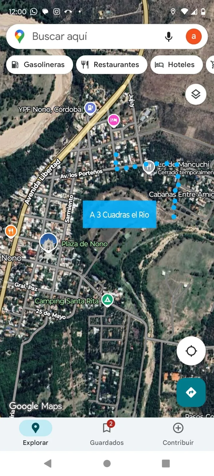 Nono, Pcia. de Córdoba - Terreno 560 m2 Centro de la Ciudad c/Escritura y Serv.
