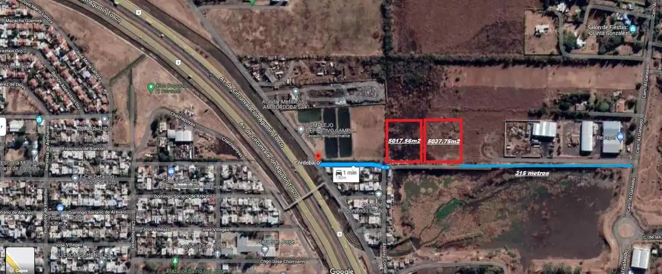 2 Lotes a Metros de Circunvalación Zona Villa Esquiu
