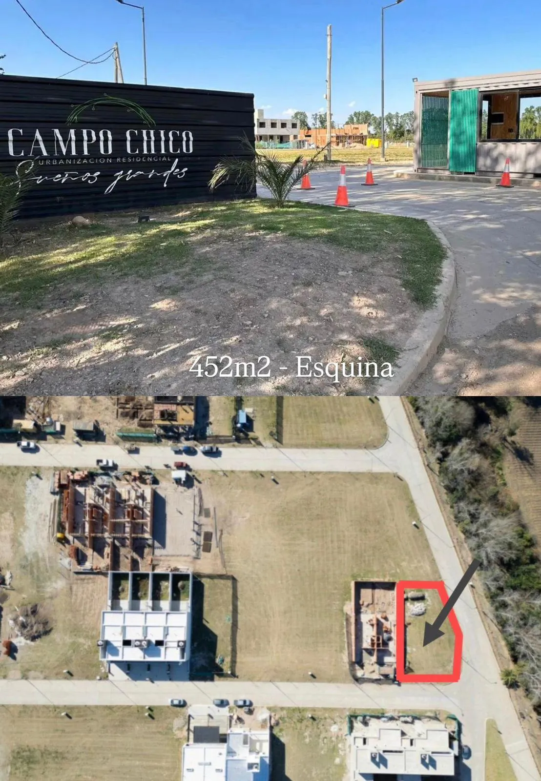 campo chico lote en venta recibo menor