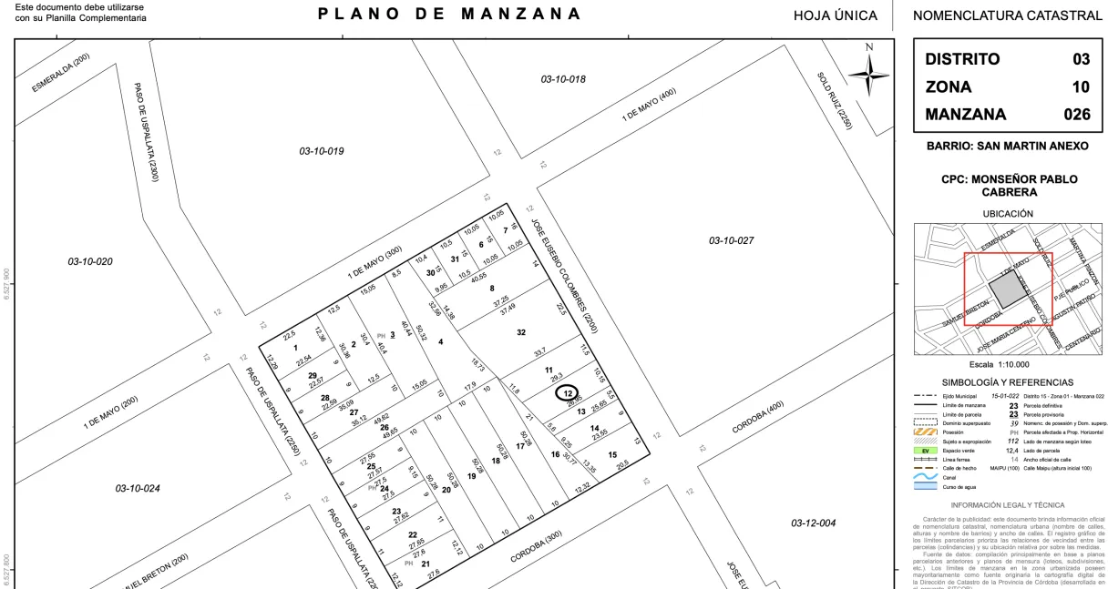 Terreno en Venta en B San Martin