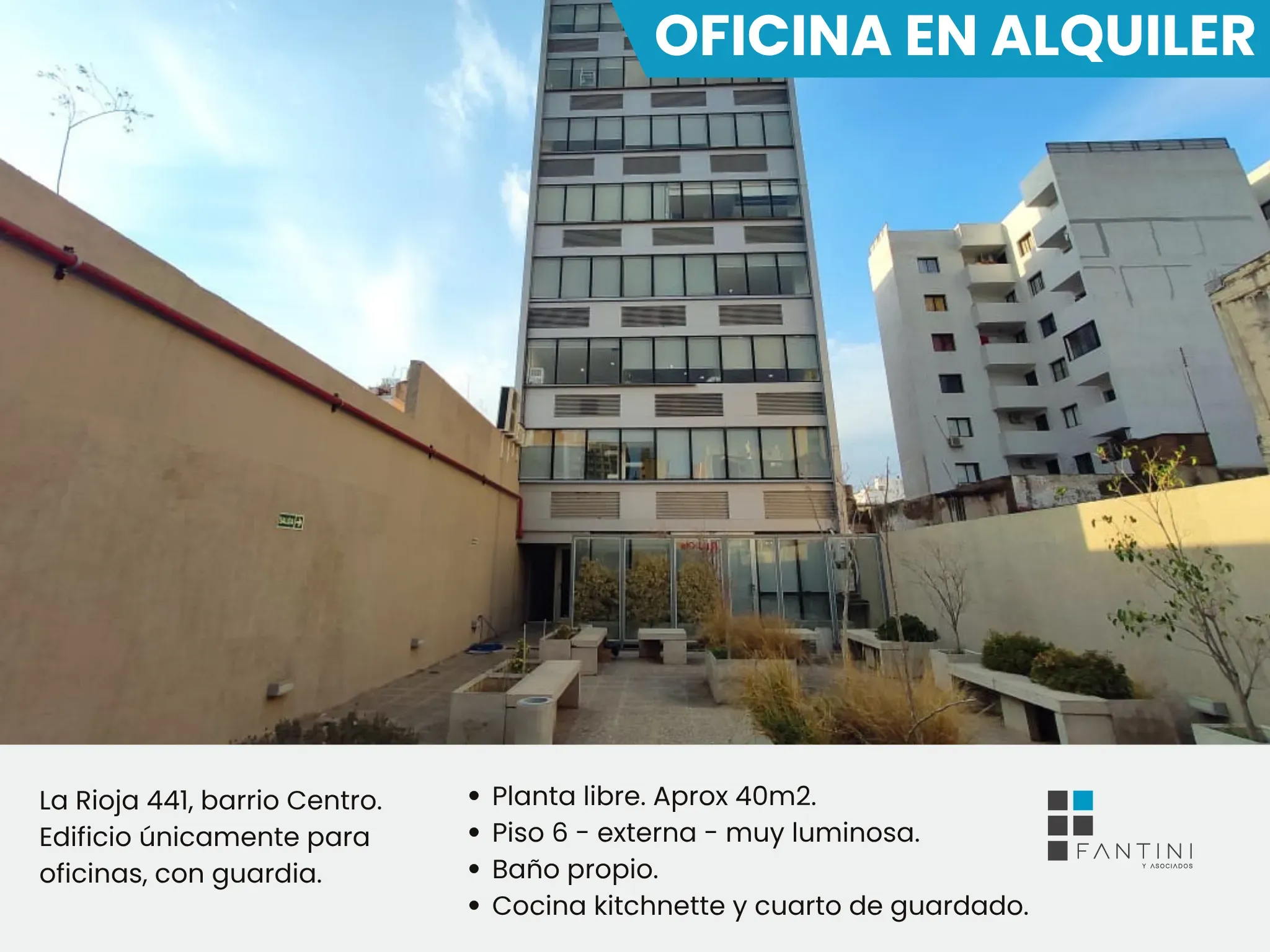 Alquiler Oficina Centro. Planta libre. Moderna. Luminosa. Externa. 40mts. Guardi...