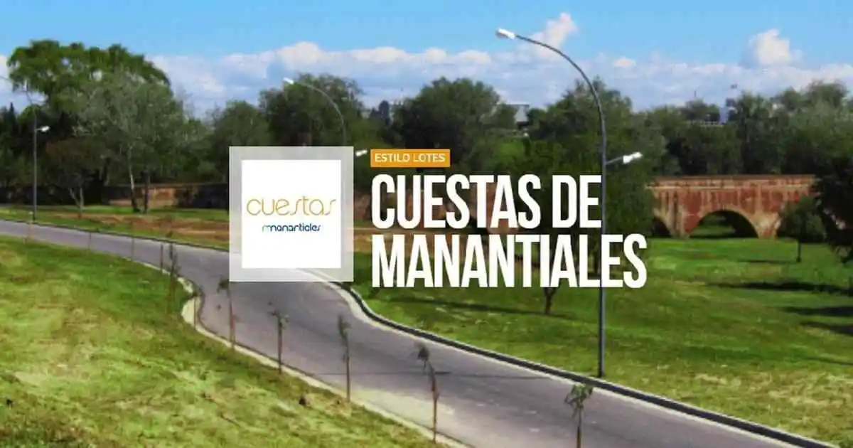 Venta lote Cuestas de Manantiales apto dúplex 250m2 obras pagas.