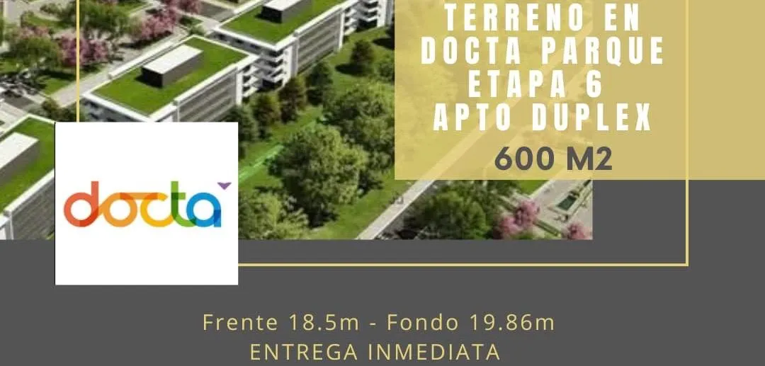 Lote Central en Docta parque de 600 m2, apto duplex