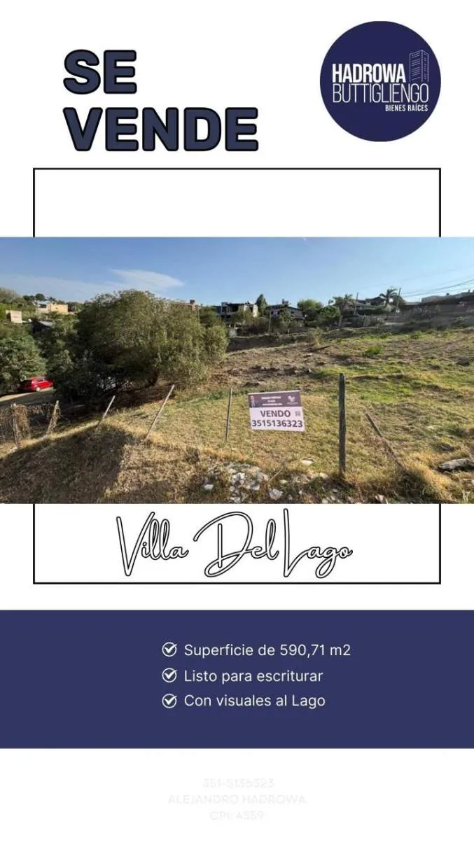Terreno en Venta en Villa del Lago - Con visuales - 590,71 m2