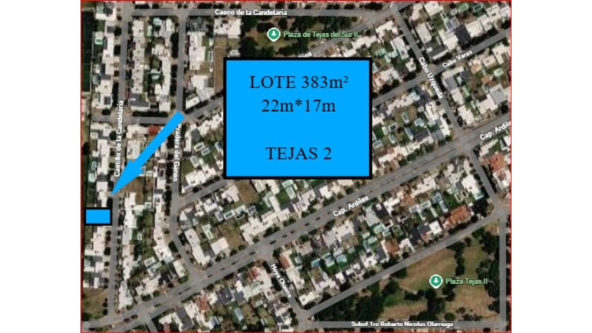 TEJAS DOS - Lote 383m² (22*17) - Escritura inmediata