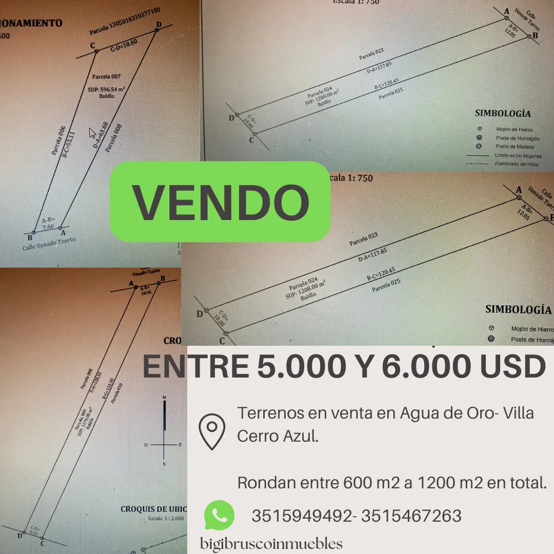 Terrenos con escritura en Villa Cerro Azul (Agua de Oro)