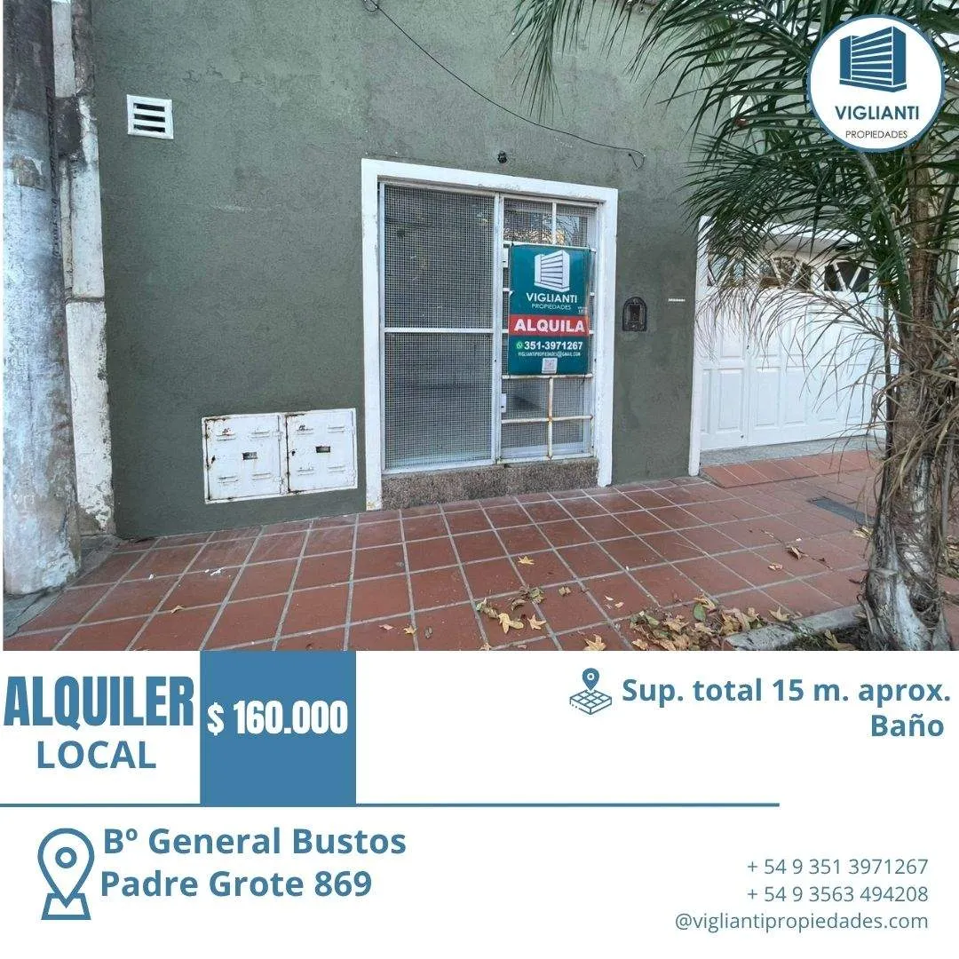 ALQUILER LOCAL COMERCIAL - B Gral. Bustos prox a Av. Juan B. Justo