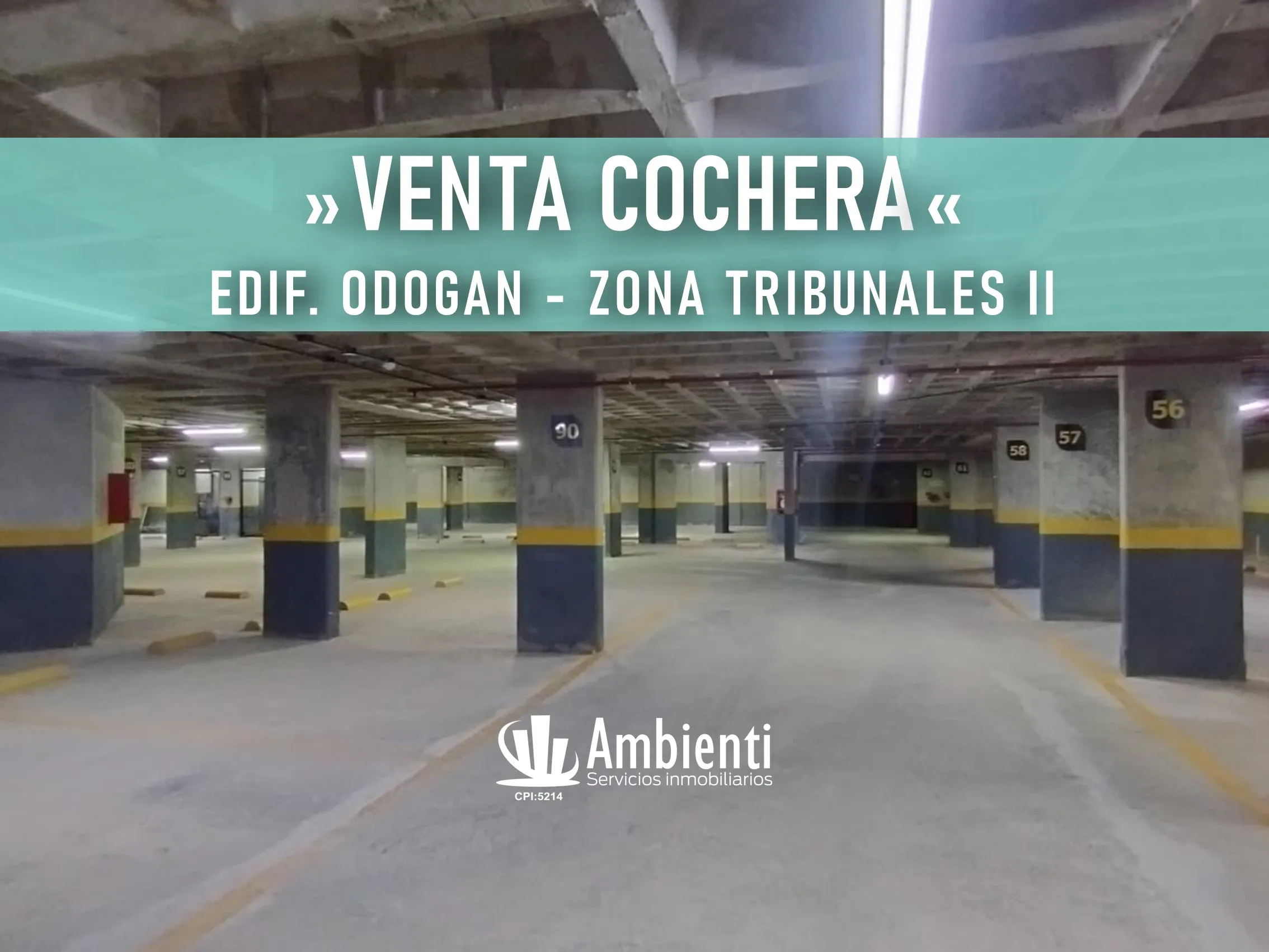 COCHERA EN VENTA TORRE ODOGAN - A MTS. DE TRIBUNALES II