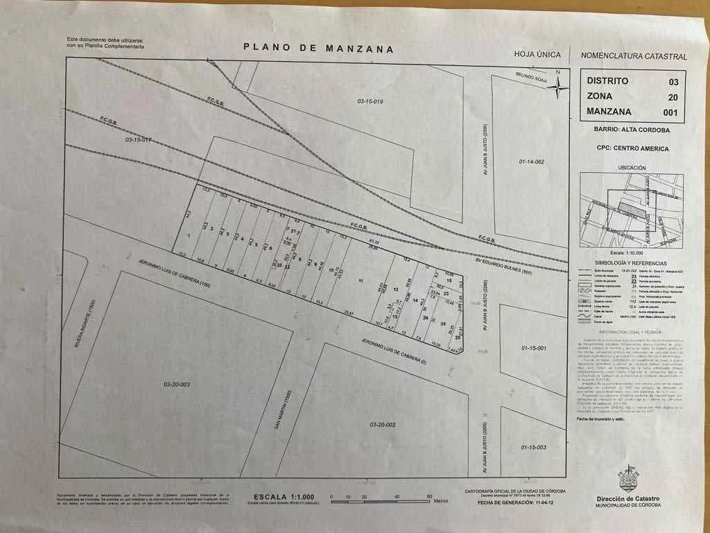 TERRENO EN VENTA - BARRIO ALTA CORDOBA