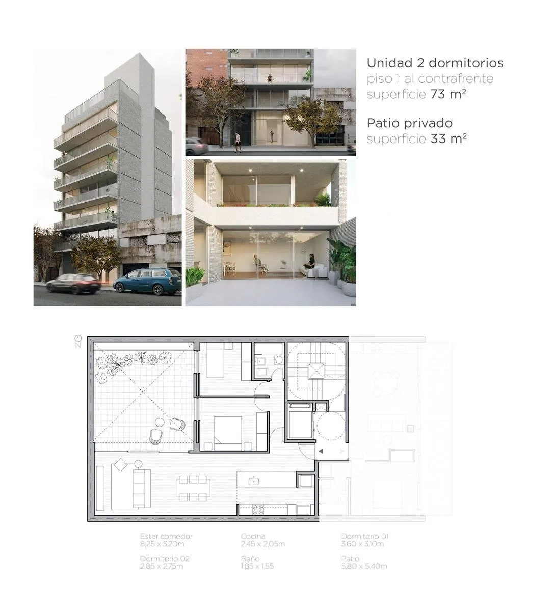 Santiago 676 01 B - VENTA Departamento 2 Dormitorios con Patio Privado