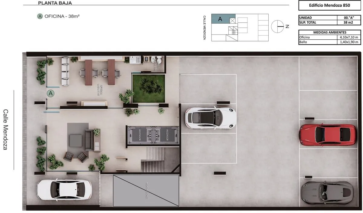 Mendoza 850 00 01 - VENTA Oficina Comercial