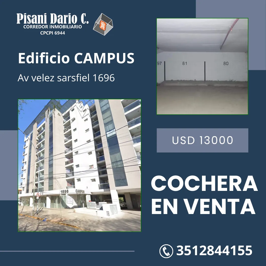 COCHERA EN VENTA - VELEZ SARFIELD 1696 CORDOBA