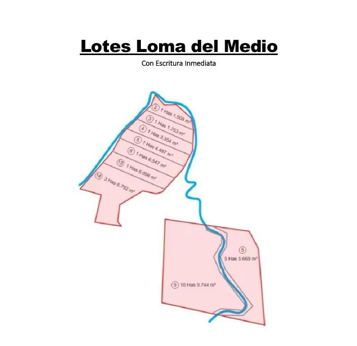 Terrenos en Venta  Lomas del Medio, La Cumbrecita  Río del Medio