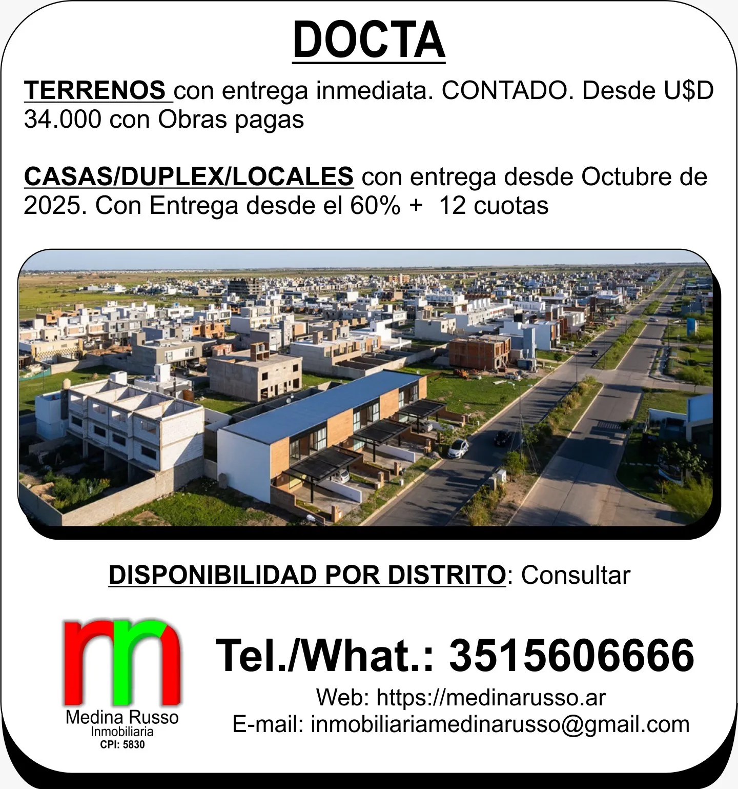 DOCTA - TERRENOS EN VENTA 250-900m2