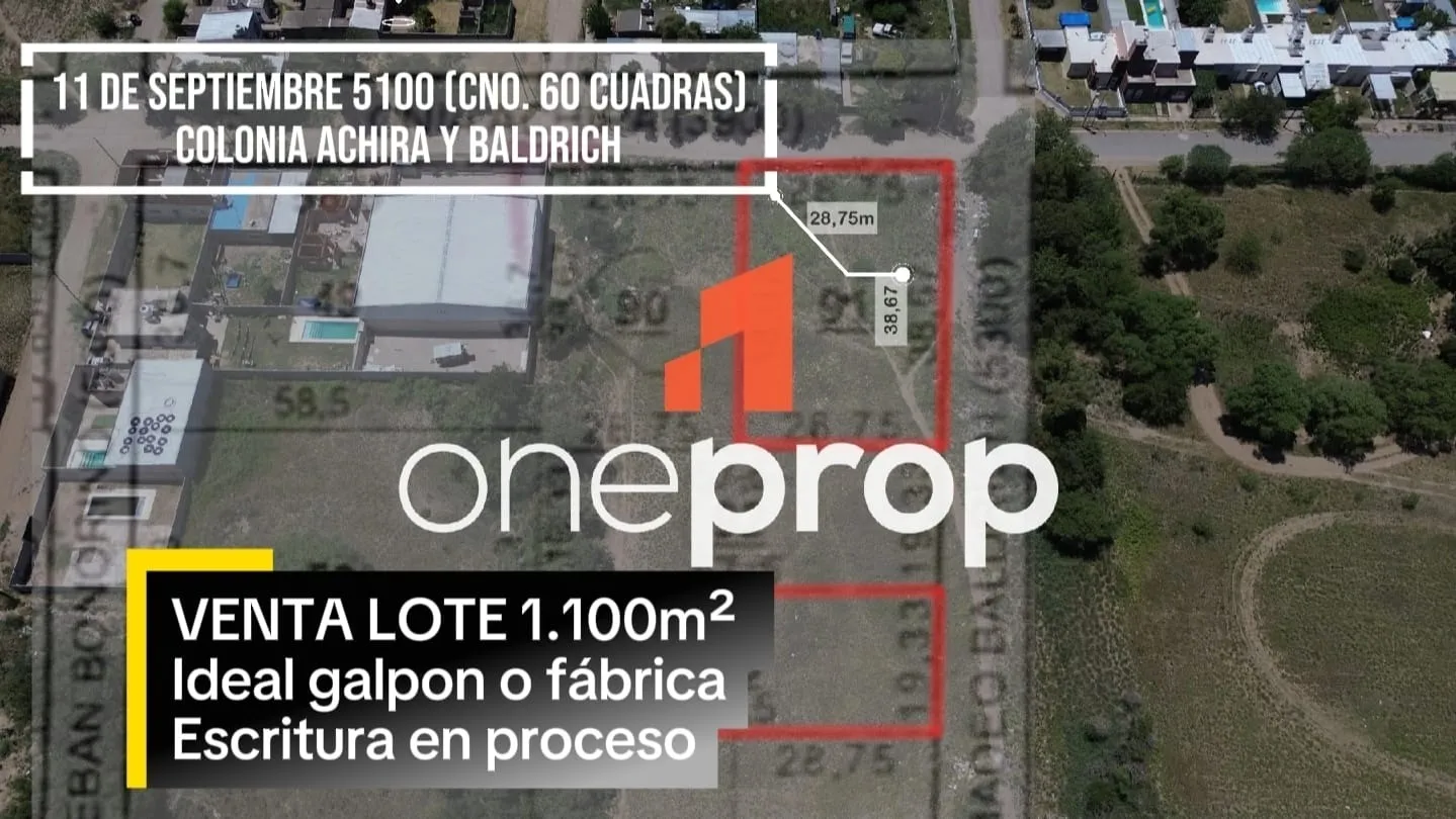 TU NUEVA EMPRESA TE ESTA ESPERANDO! LOTE 1.100m EN 60 CUADRAS BIEN UBICADO CON ESCRITURA!
