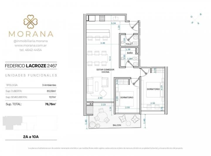 Departamento · 65ha · 3 Ambientes