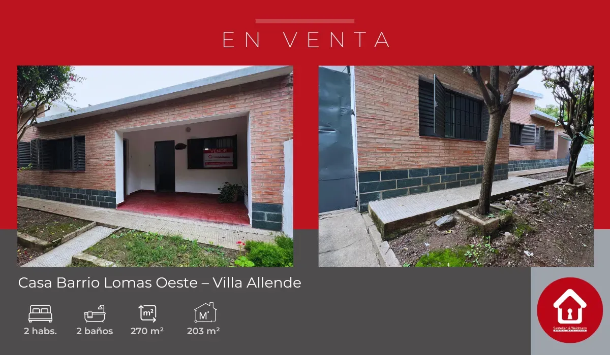Casa ubicada en Barrio Lomas Oeste – Villa Allende