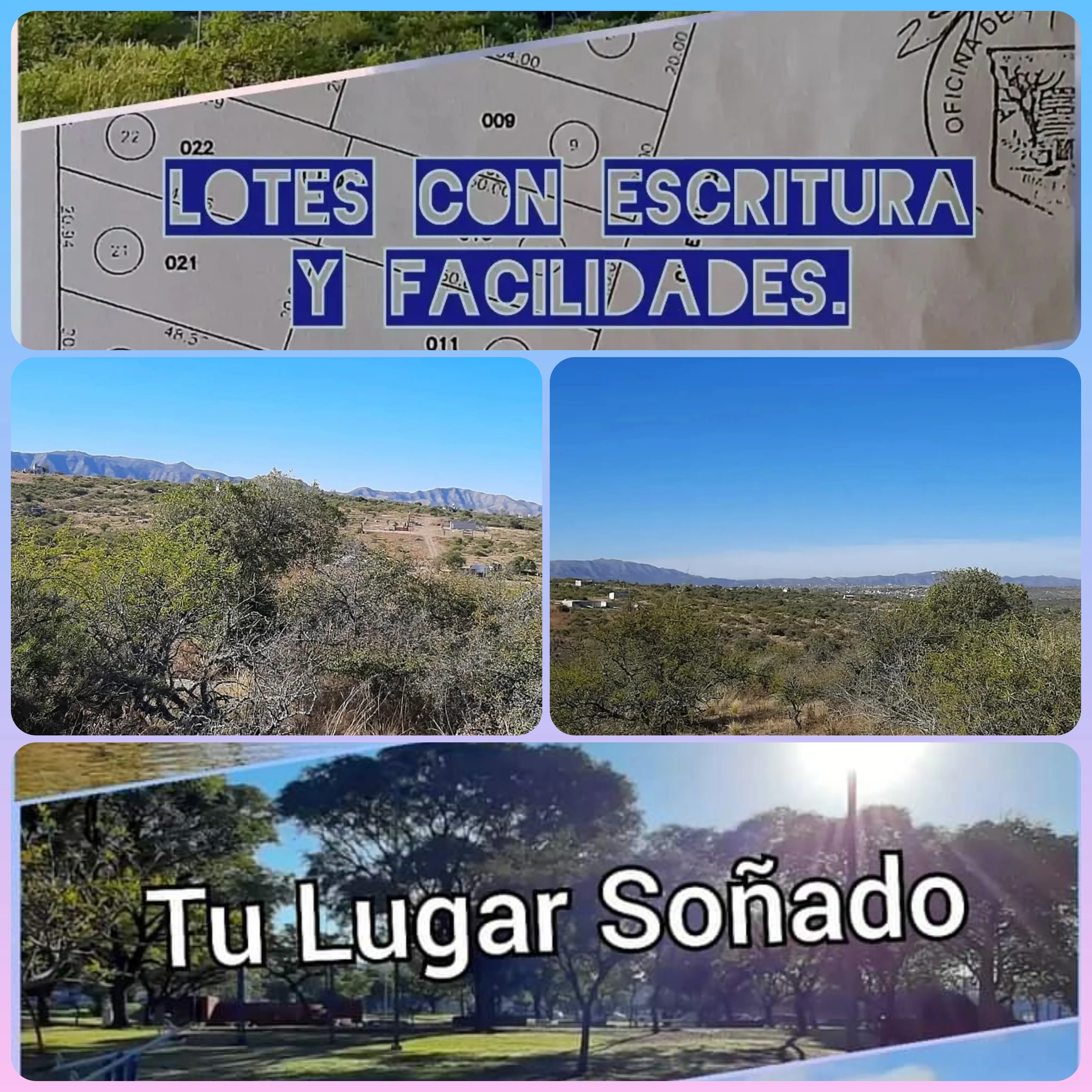 Vendo lotes con Escritura, Totalmente en Cuotas