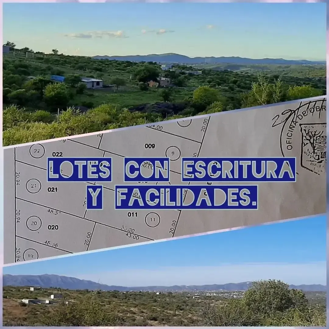 Vendo lotes totalmente en cuotas con Escritura en Bialet Masse