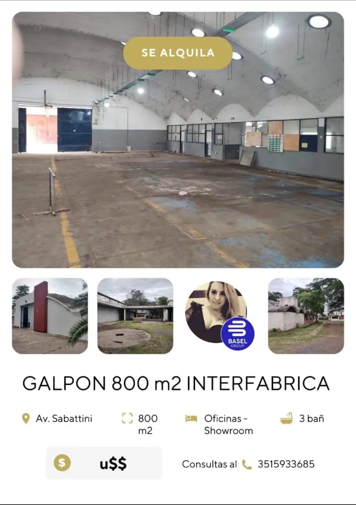 CAMINO INTER FÁBRICA GALPÓN DE 820m2 ALQUILER DE GALPÓN