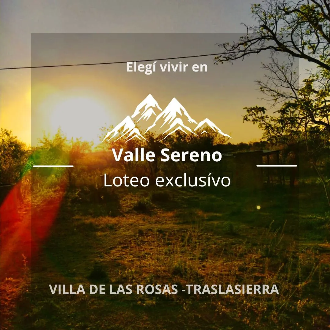 VILLA LAS ROSAS - TRASLASIERRAS - 7 LOTES - TERR 1900 M2 CU- CON AGUA Y LUZ CONS