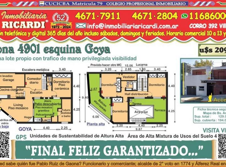 Casa · 194m² · 5 Ambientes · 1 Cochera