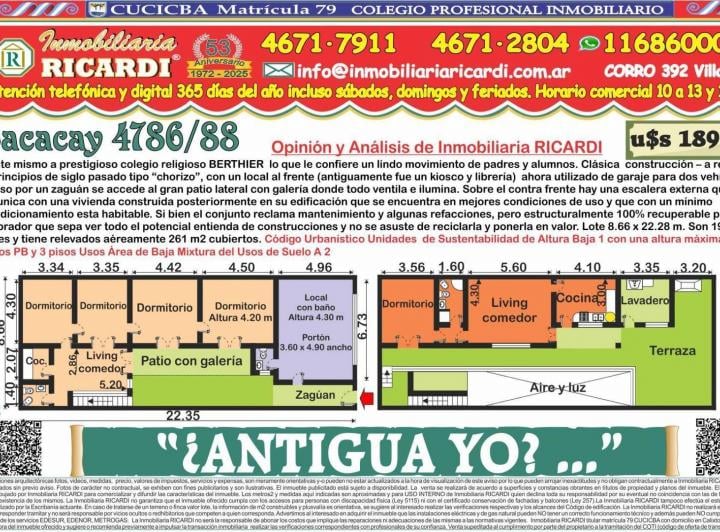 Casa · 261m² · 6 Ambientes · 2 Cocheras