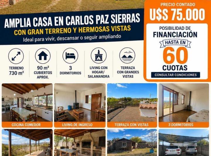 Casa · 90m² · 3 Dormitorios · 2 Cocheras