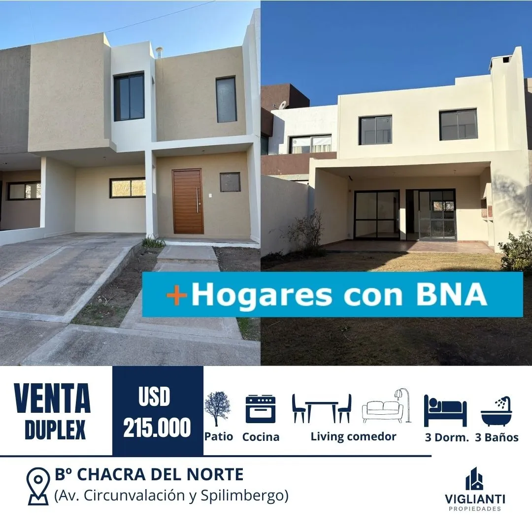 VENTA DUPLEX EN CHACRA DEL NORTE (Av. Circ. y Spil.)