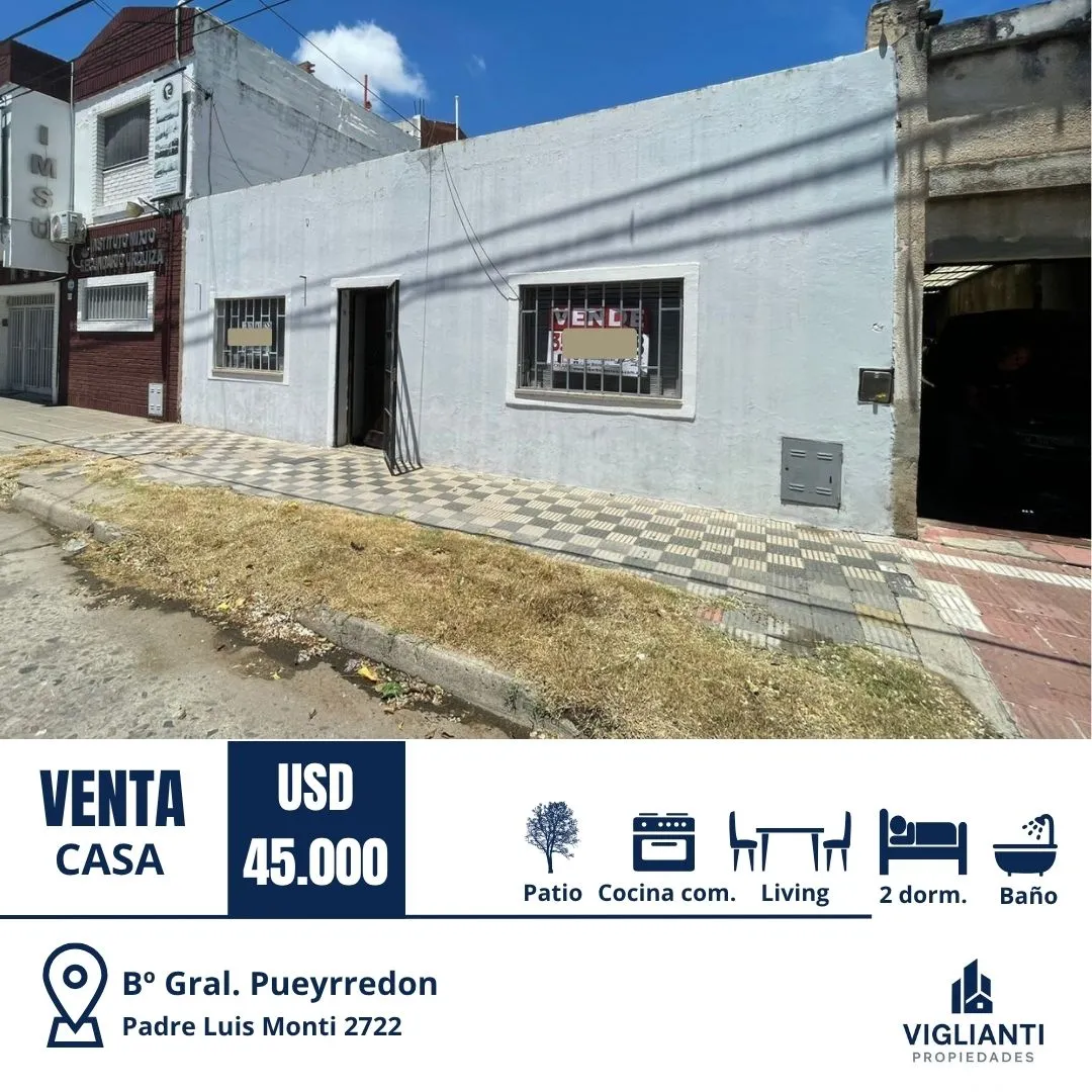 VENTA CASA- APTO CRÉDITO- 2 Dorm y patio amplio- B Pueyrredón