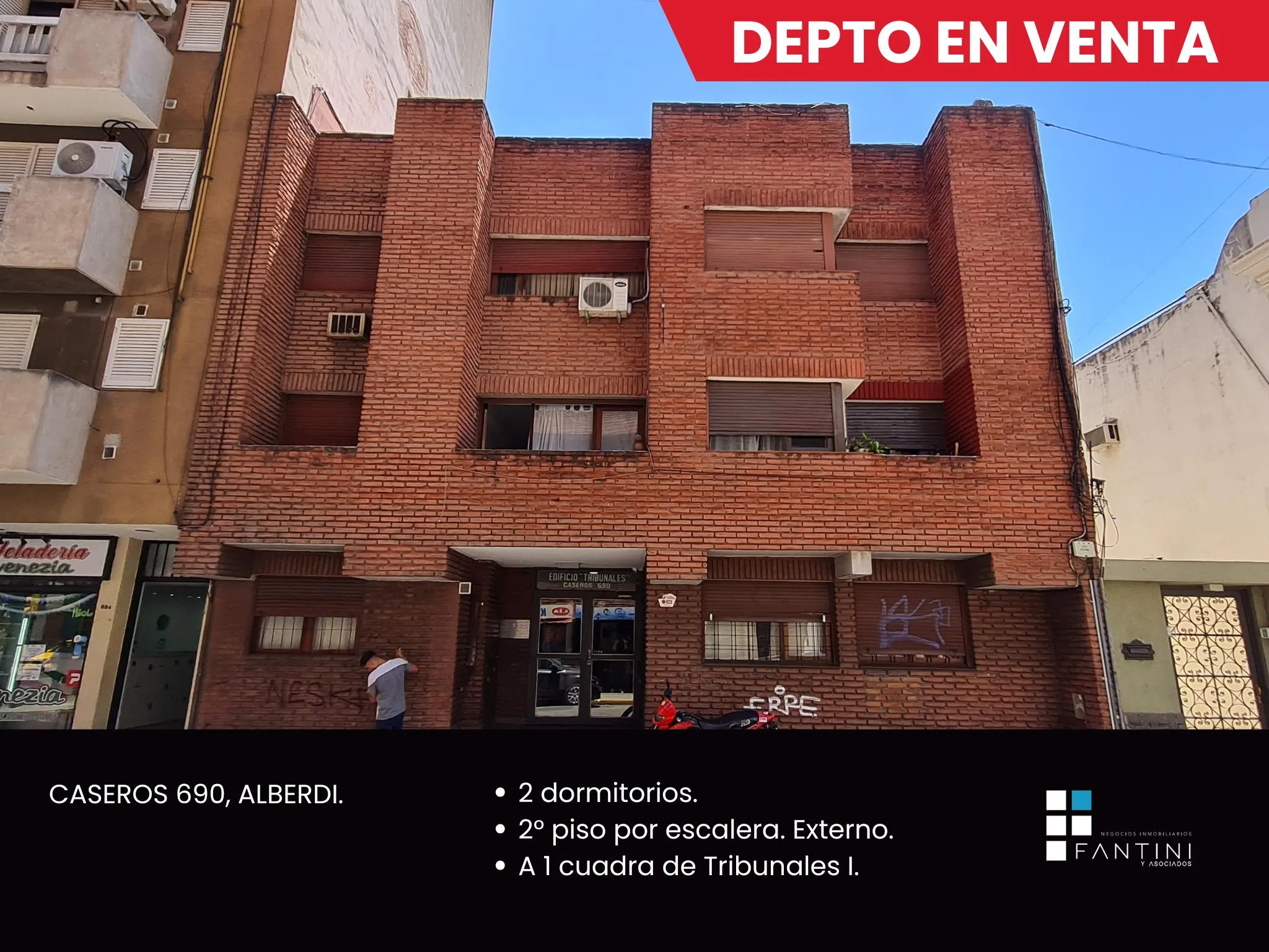 Venta Depto 2 dormitorios. Centro. Alberdi. Caseros 690.