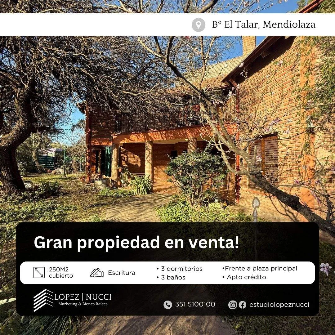 VENTA CASA ESQUINA SOBRE AV. TISSERA MENDIOLAZA