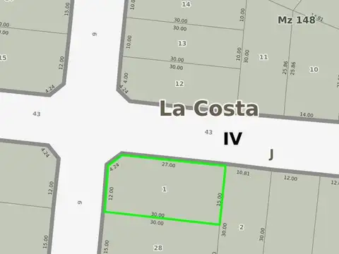 Terreno en Venta en Santa Teresita, Partido de La Costa