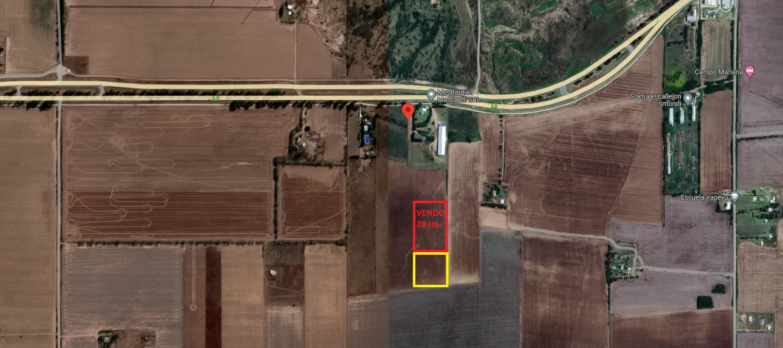 VENDO LOTE DE 28.800 MTS2! CON SALIDA A LA AUTOVÍA RÍO 3°/ALMAFUERTE!