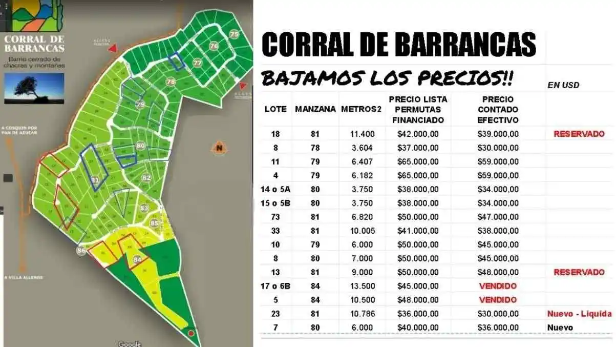 Sierras Chicas, Unquillo, Grandes lotes en venta