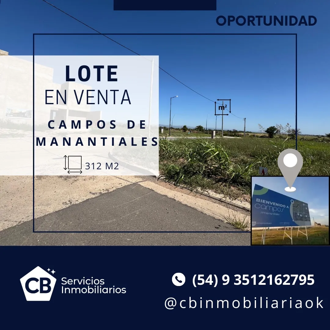 Excepcional lote residencial Campos de Manantiales