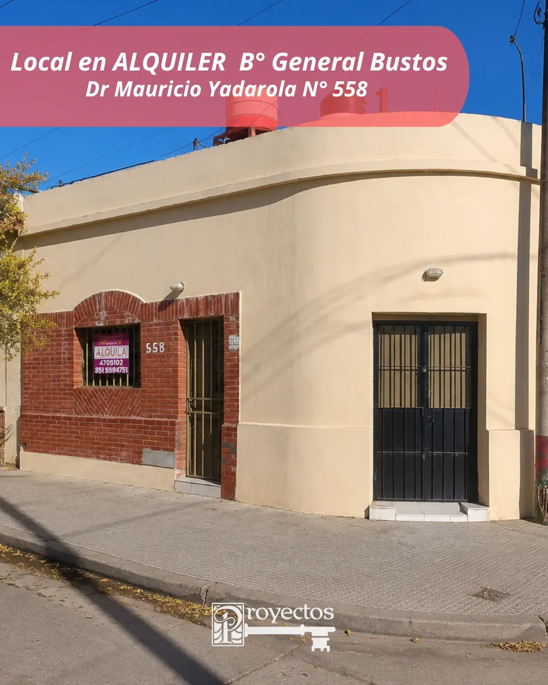 LOCAL EN ALQUILER B°General Bustos calle Dr Mauricio Yadarola N°510