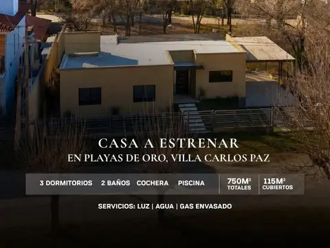 Casa en Venta en Playas De Oro, Villa Carlos Paz