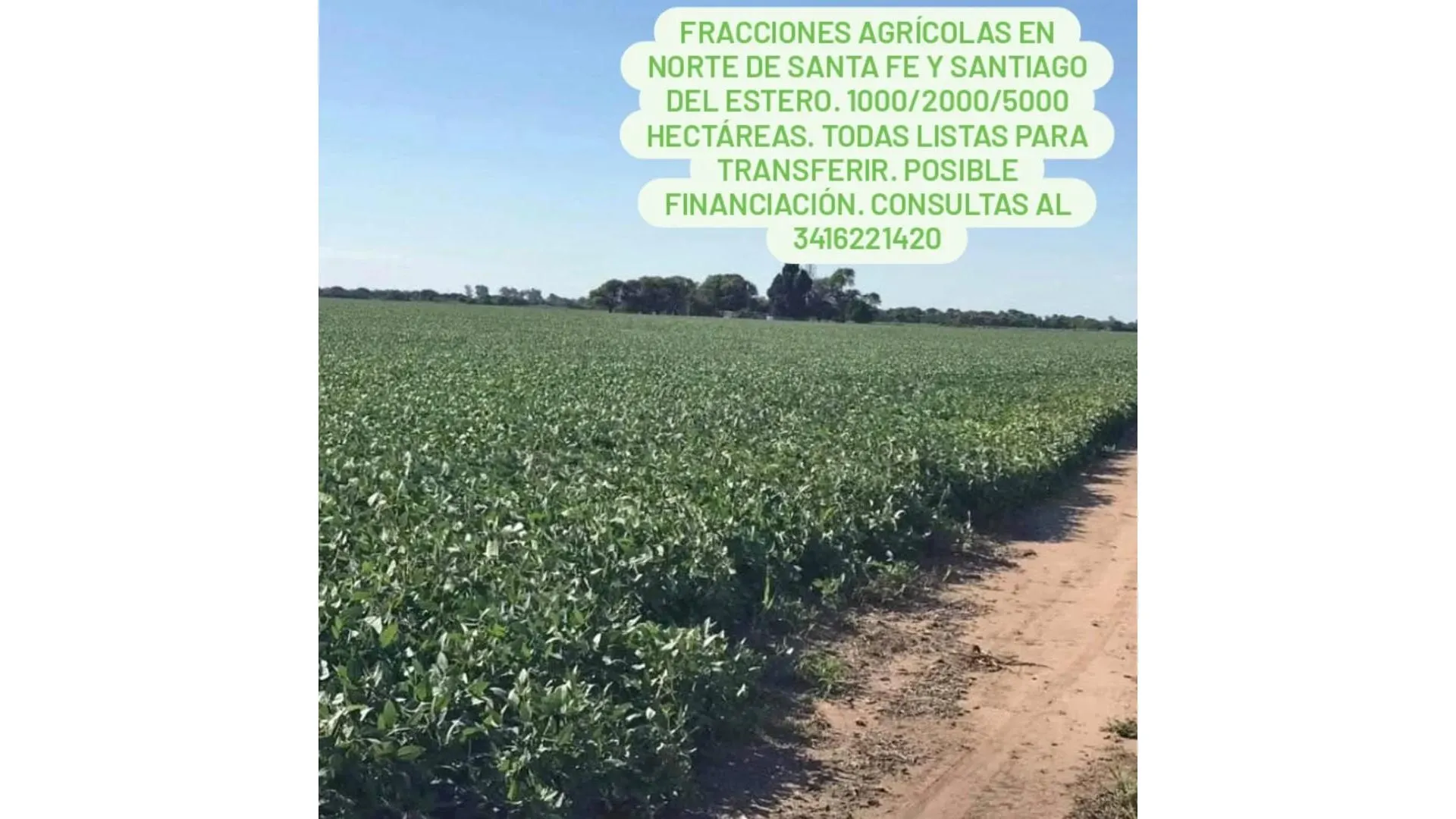 SANTIAGO DEL ESTERO 10.000 HECT VTA AGRIC. OTRAS OFF MARKET