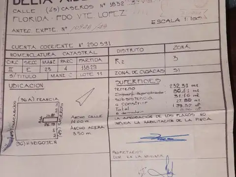 Terreno en Venta en Florida, Partido de Vicente López