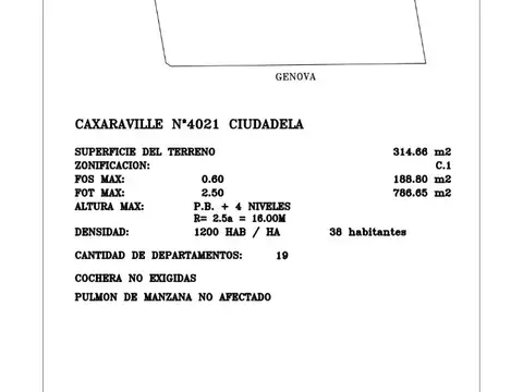 Terreno en Venta en Ciudadela, Partido de Tres de Febrero