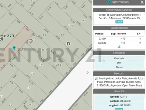 Terreno en Venta en La Plata, Partido de La Plata