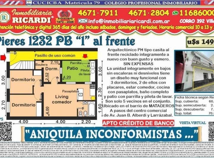 PH · 61m² · 4 Ambientes